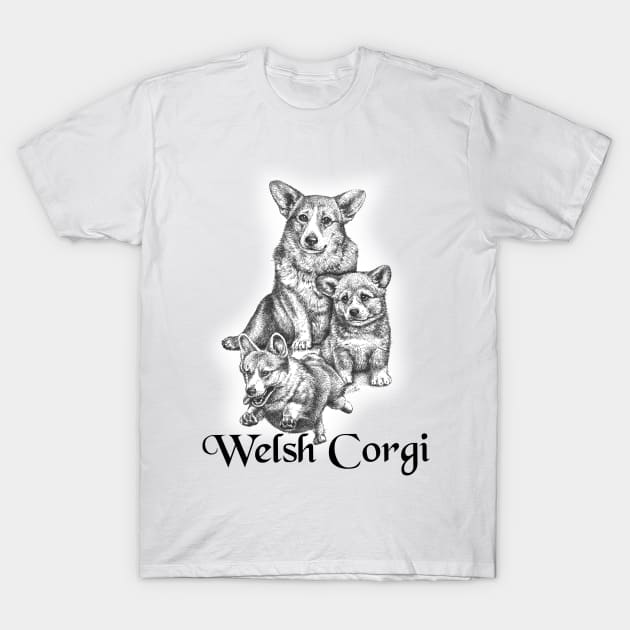 Lovable Welsh Corgi's T-Shirt by Kimikim